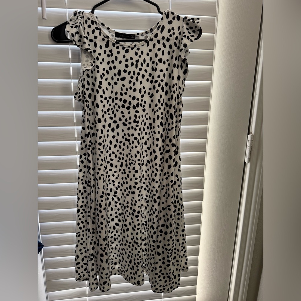 Elegant Black and White Polka Dot Dress